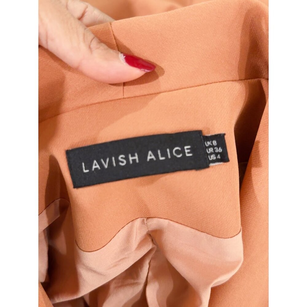 Lavish Alice Women's Coral/Burnt Orange Long Sleeve Blazer Dress Size 4 - Picture 6 of 7
